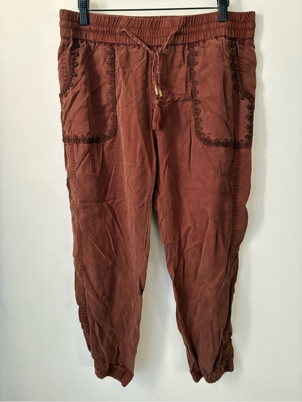 Hei Hei Jogger Pants Women’s M Brown Tencel Embroidered Boho